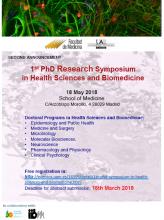 1st PhD Research Symposium in Health Sciences and Biomedicine poster